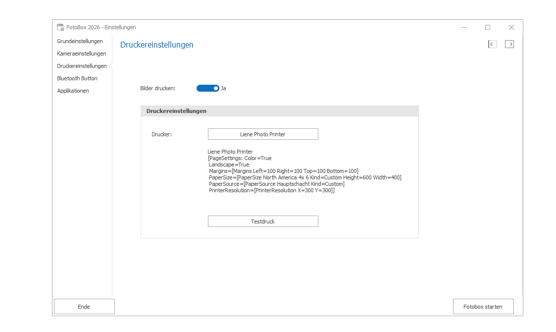 Setup  Drucker